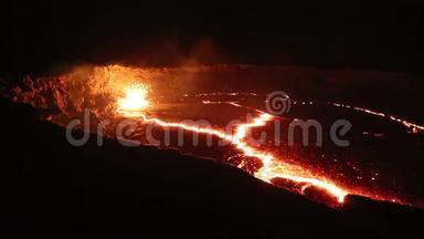 火山埃塔阿莱的熔岩湖