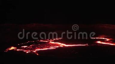 火山埃塔阿莱的熔岩湖
