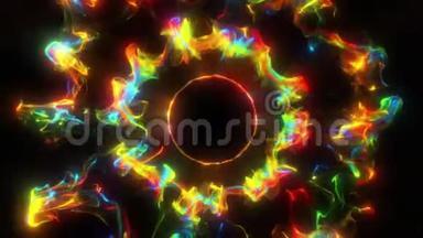 多次发光的彩色粒子脉动冲击波爆炸