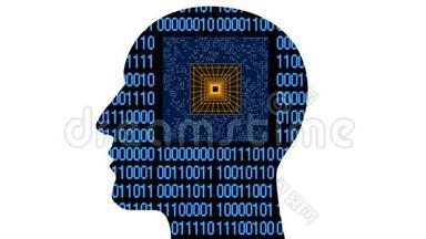 脑头矩阵二进制码，人思维AI芯片电路CPU智能。