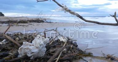 <strong>海洋</strong>海滩的塑料<strong>垃圾</strong>废水污染