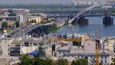 Dnieper路堤全景<strong>视频剪辑</strong>视图
