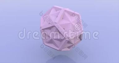 粉色六角结构旋转渲染动画.