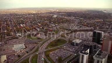 加拿大<strong>魁北克</strong>省蒙特利尔和朗盖尔市的空中录像