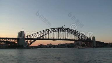 悉尼海港大桥晚上，澳大利亚