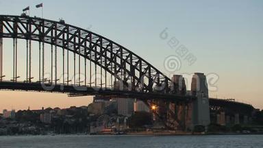 悉尼海港大桥晚上，澳大利亚
