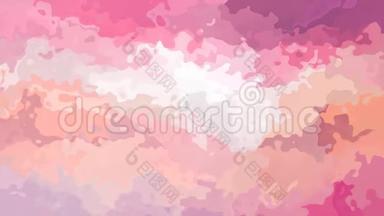 动画彩色背景无缝环视频-水彩效果-浅贴可爱婴儿粉红色，紫色，紫色，桃橙c