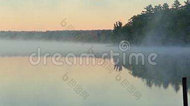 缅因州托迪池塘的薄雾和倒影视频