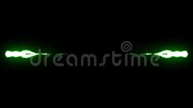 可循环动画绿色闪电从中心打击黑色背景动画新质量独特的动态