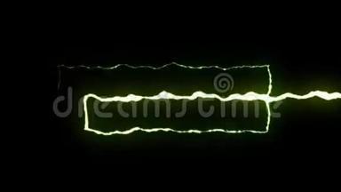 可循环的黄色霓虹灯闪烁形飞行黑色背景动画新品质独特自然光