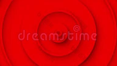 环形背景动画，红色<strong>同心圆</strong>从中心移动