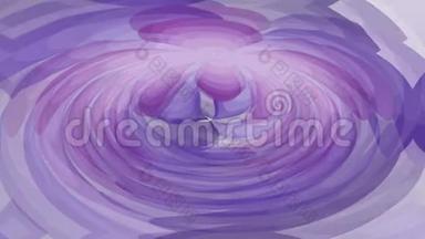 紫色抽象幻想，视频动画与移动黑暗和浅紫色圆形形状，无尽的视频在trendy
