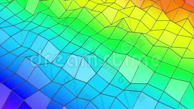 彩虹低聚平面缓慢变形.. 摘要。 3D渲染