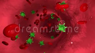 用血细胞和流感病毒制作血液动画