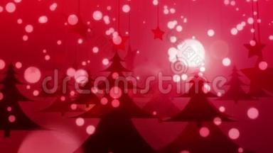 红色圣诞节/1080p魅力冬季视频背景循环