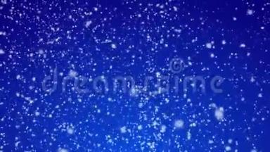 闪烁的雪蓝背景/1080p冬季和圣诞节视频背景循环