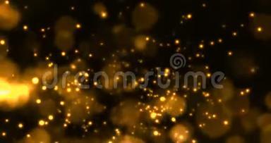 金色的圣诞数字闪光闪耀着金色的粒子，聚焦在金色的背景上，节日快乐的<strong>新事物</strong>