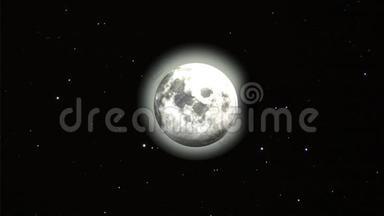 月食在星空背景上