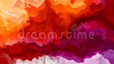 摘要动画彩色背景无缝环视频热红色，橙色，紫色