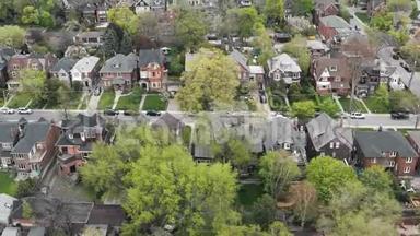 鸟瞰多伦多，安大略省的住宅在<strong>晚春</strong>。