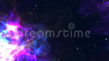 计算机产生的彩色空间背景：螺旋状星云，恒星和星系.. 3D渲染
