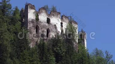 欧洲奥地利中世纪城堡废墟