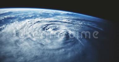 从<strong>太空看到</strong>的飓风。