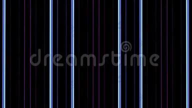紫色<strong>霓虹灯线条</strong>闪烁。 循环动画。 带条纹的背景。