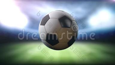 足球旋转循环足球广播动画适合您的体育节目亮点，广告，视频