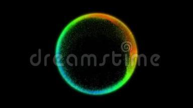五颜六色的充满活力的球。 抽象循环的多彩分形圆.. 多彩的抽象背景.. 五颜六色的模糊灯光。 彩色薄纱
