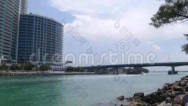 迈阿密海滩夏日海洋海湾通行证交通4k美国佛罗里达州