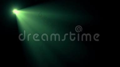 对角线绿色聚光灯闪烁灯光光学镜头闪光动画艺术背景-新质量自然