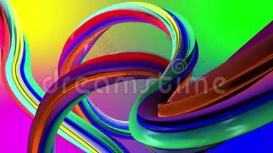 动着丰富多彩的抽象线条.. 彩虹背景