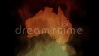 澳大利亚的火灾。 运动矢量插图中的视频。