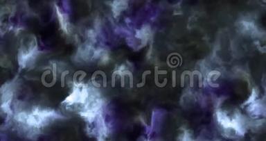 空间星云<strong>中</strong>风暴蓝紫色云的4k视频，缓慢移动，形成和溶解，4k，4096p，24fps