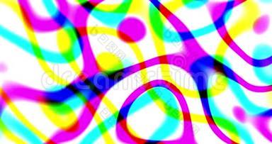 计算机生成的动画显示抽象的彩色重复图案滚动