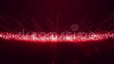 红色发光点粒子VJ环运动背景v2