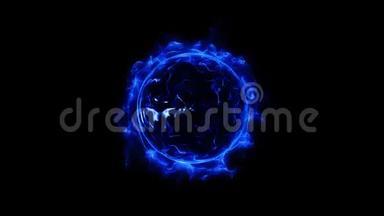 蓝色圆形闪光，发光，闪光，强烈效果，<strong>粉尘爆炸</strong>