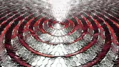 流动红色金属液体动画与动画反射。 循环动画。