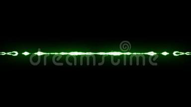 动画绿色闪电中心打击黑色背景无缝环动画新品质独特自然光