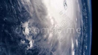 从国际空间站上看到地球。 <strong>飓风</strong>席卷海洋，卫星观测。 由