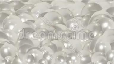 珍珠球鸡蛋，液滴液体，气泡水泡，宝石钻石珠宝水晶。