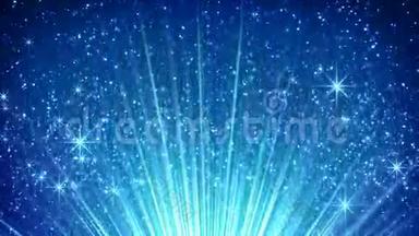 蓝色光线中的闪光粒子可循环4k(4096x2304)
