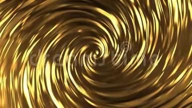 <strong>流动金色</strong>液体动画与动画反射。 <strong>金色</strong>表面的波浪和波纹。