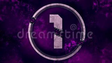 紫色十大数字滚落运动图形背景