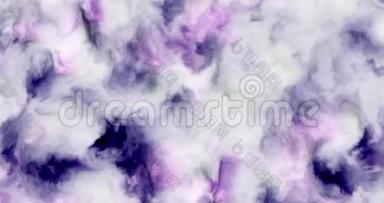 可循环4k视频，乳白色、粉红色和紫色云在空间星云中，缓慢移动，形成和溶解，4k，4096p