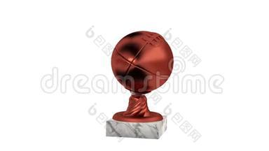 无限旋转中带大理石底座的美式足球青铜奖杯
