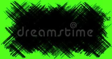 手绘涂鸦过渡，涂鸦和<strong>素描效果</strong>与黑色铅笔在色度键绿色屏幕背景