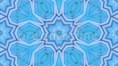 蓝色低聚几何背景作为移动彩色玻璃或复杂机构在4k。 循环三维动画，无缝