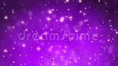 紫色闪光波克粒子背景-无缝<strong>视频</strong>循环。 3D译文